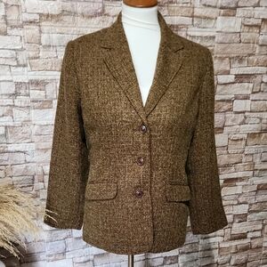 SAG HARBOR Brown Tweed Blazer